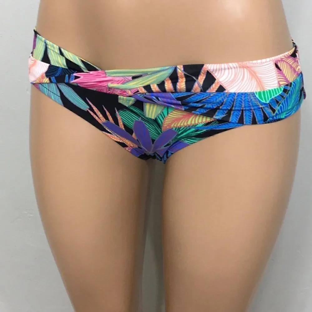 New. PILYQ multicolored palm leaf bikini.